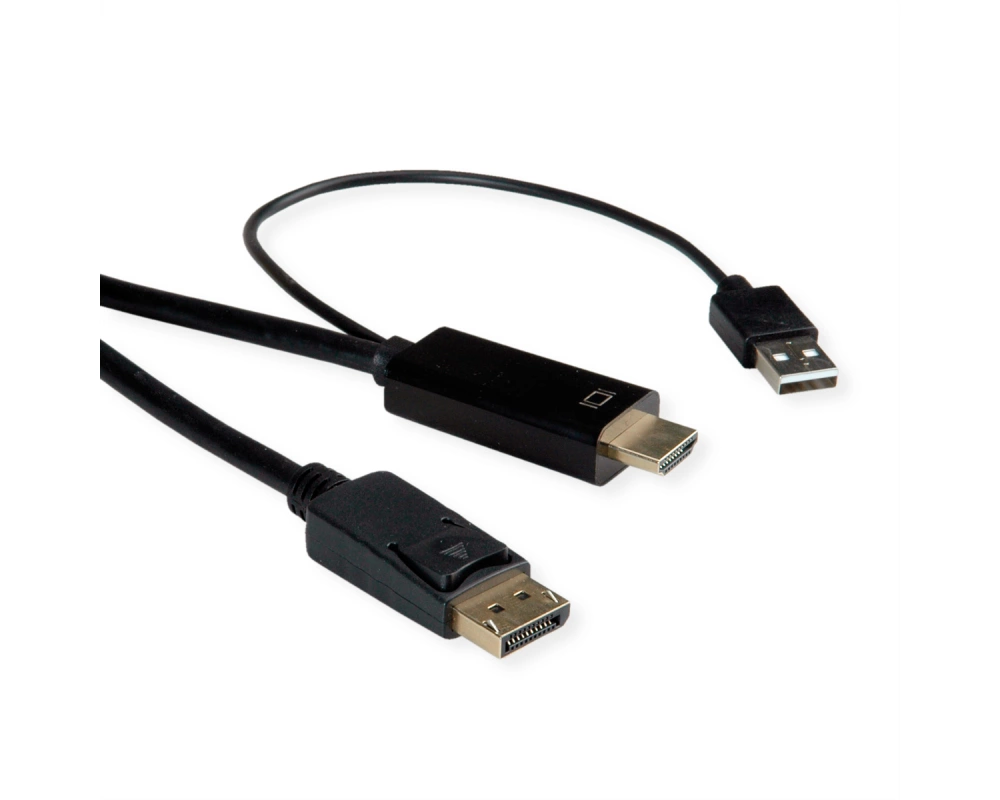 ROLINE HDMI-Kabel UltraHDTV - DisplayPort, ST/ST, schwarz, 2 m