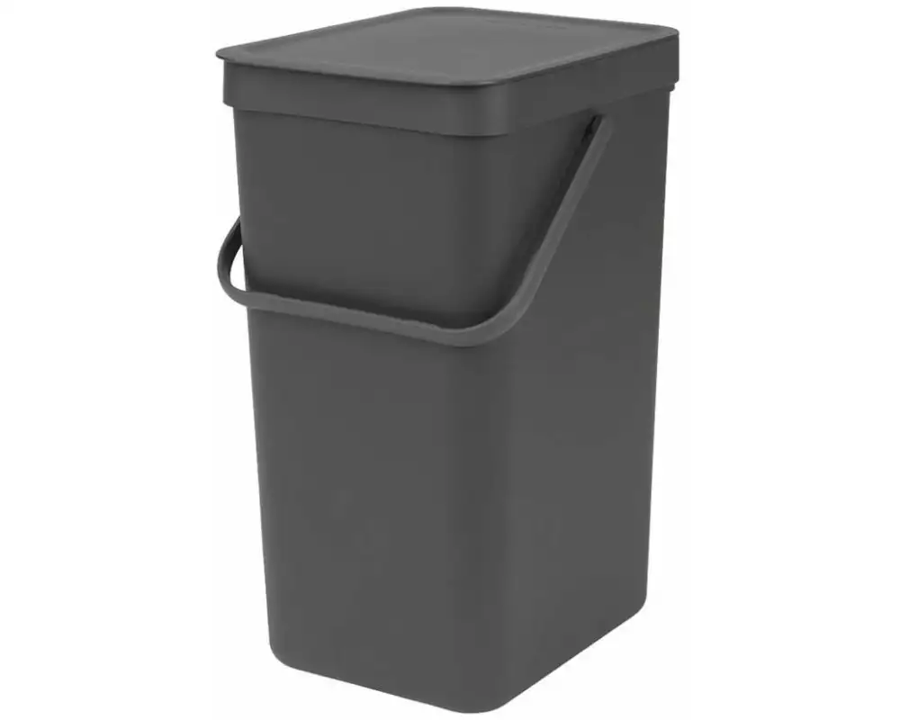 Brabantia Recyclingbehälter Sort & Go 16 l, Dunkelgrau