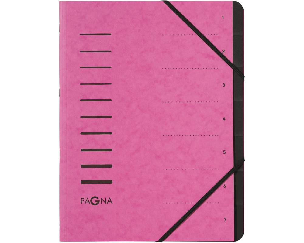 PAGNA Ordnungsmappe A4 40058-34 dunkelrosa 7-teilig