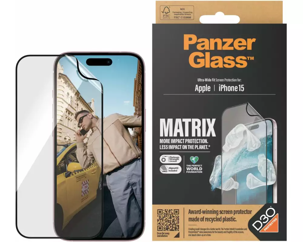Panzerglass Displayschutz Matrix iPhone 15