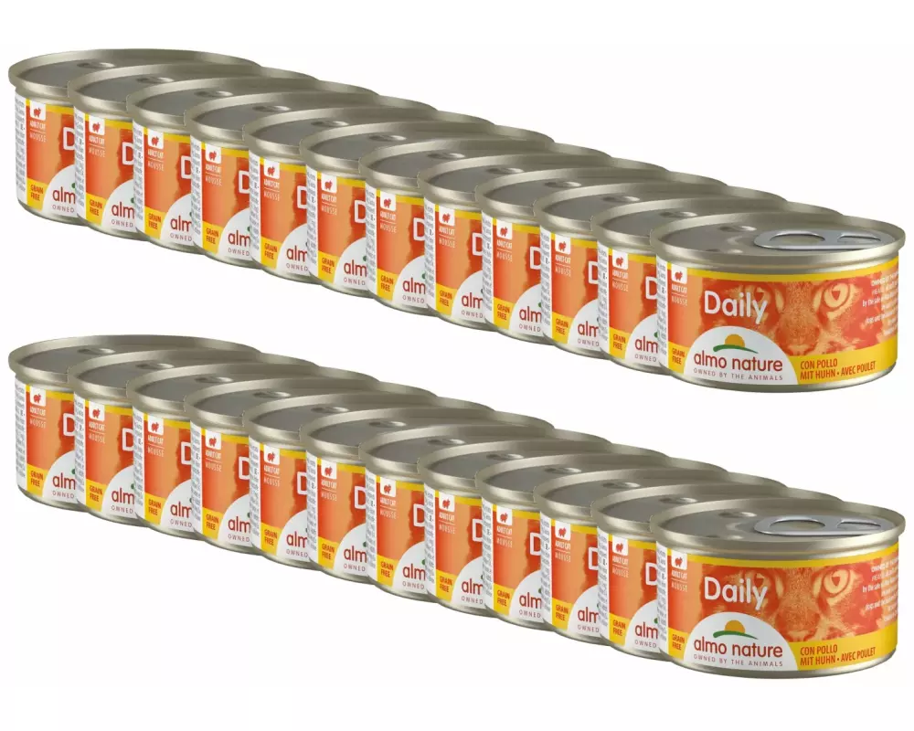 Almo Nature Nassfutter Daily Mousse mit Huhn, 24 x 85 g