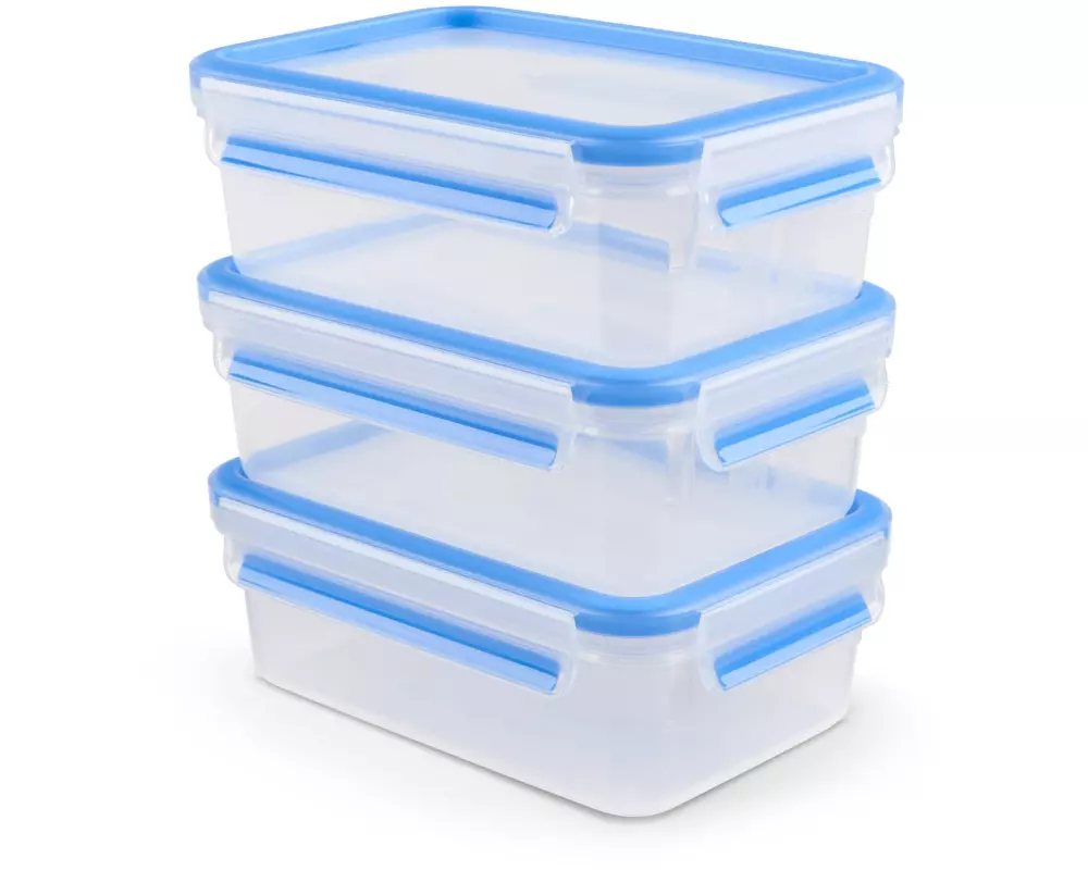 Emsa Vorratsbehälter Clip& Close 3 x 1 l, Blau/Transparent