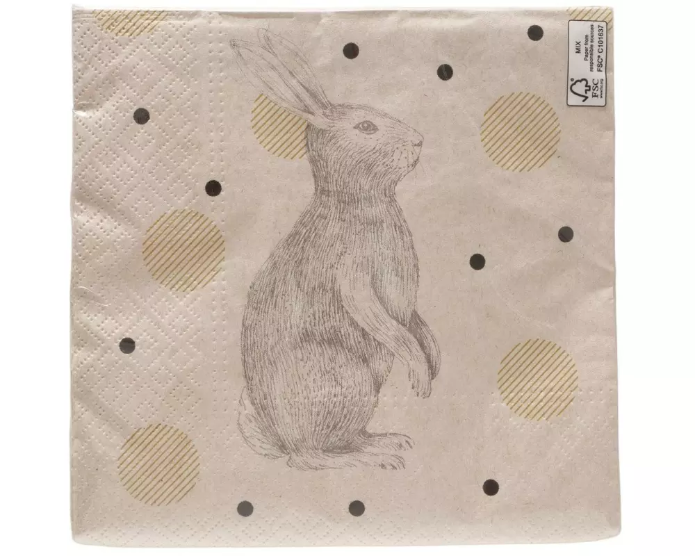 Boltze Serviette Hase Goldy 20 Stück