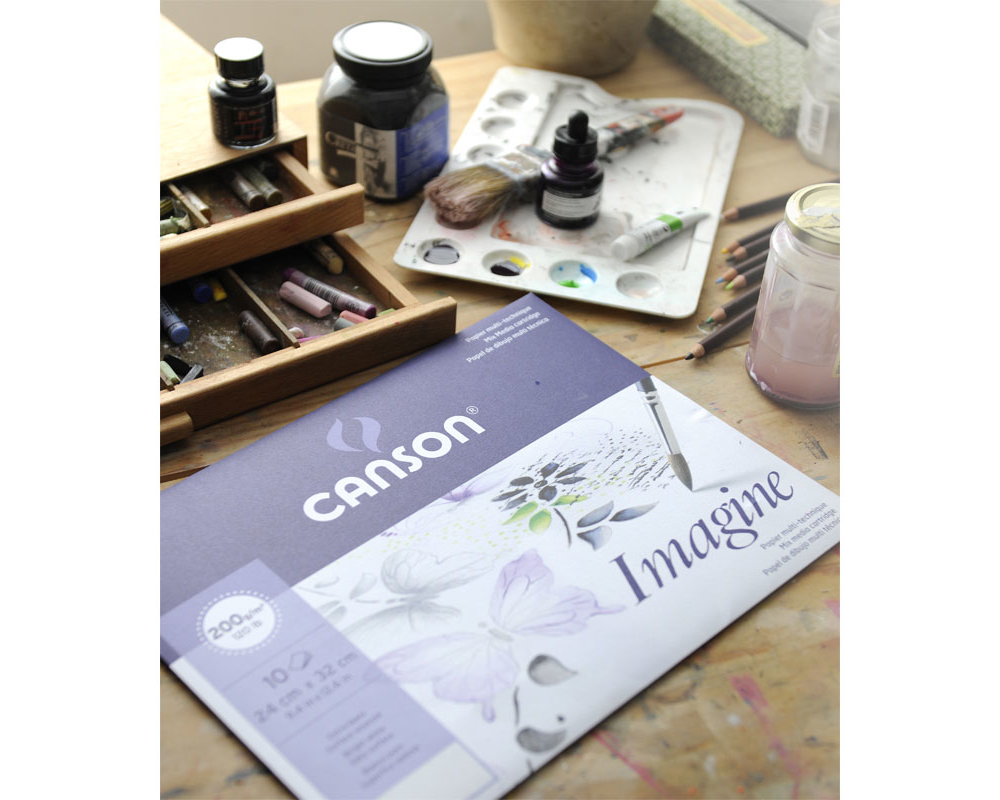 CANSON Imagine Zeichenpapierblöcke A3 200006007 200g, weiss 50 Blatt