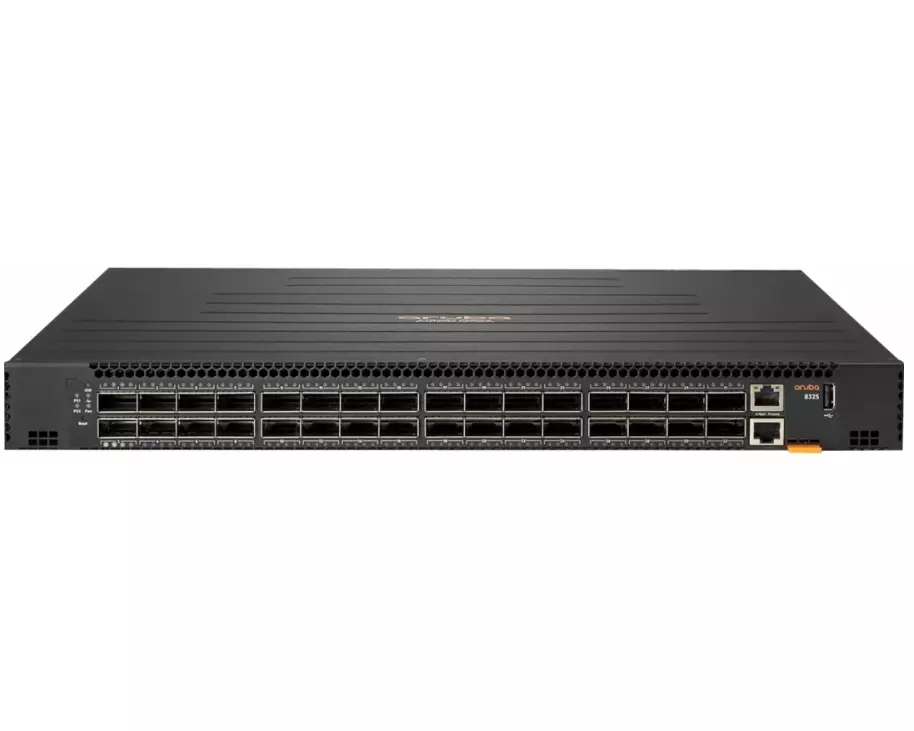 HPE Aruba 8325 Switch Bundle, 32 Port 100Gbit/s QSFP+/QSFP28, 6 Fans, 2 DC PSU, Front-to-Back