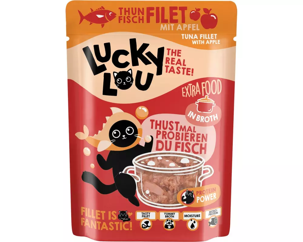 Lucky Lou Extra Food Thunfisch mit Apfel in Sud, 70 g