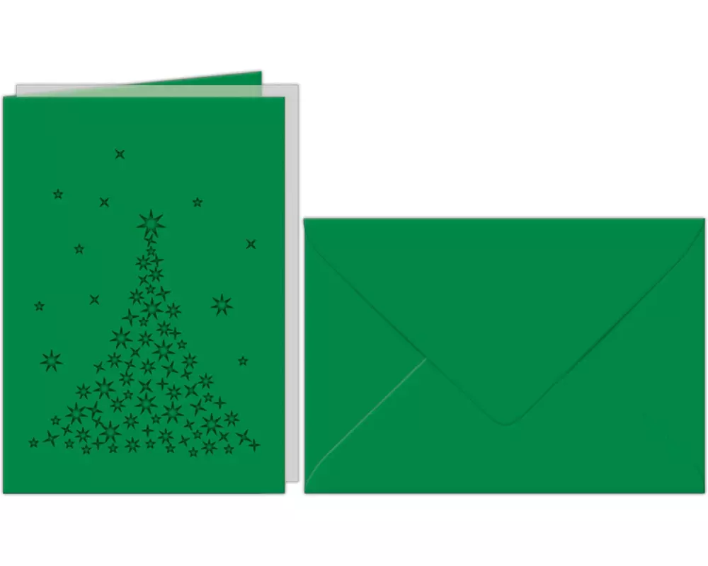 URSUS Weihnachtskarte 5 Stück, Grün, A6+C6