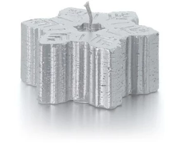 balthasar Weihnachtskerze Stern Nieve Silber, 1 Stück