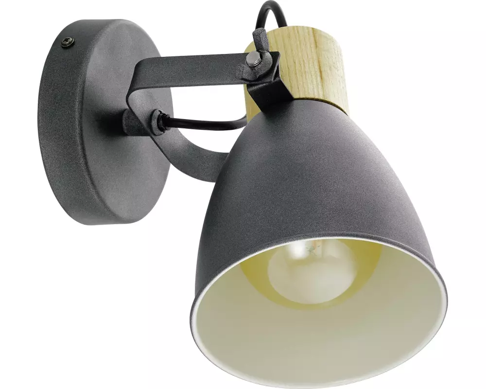 EGLO Leuchten Aufbauspot COSWARTH anthrazit-Holz exkl. E27 1x25W