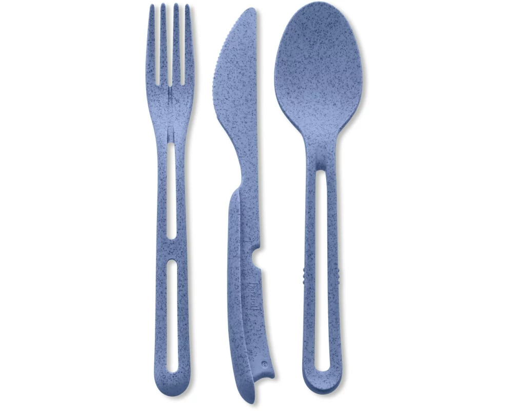 Koziol Besteck-Set to go Klikk 22.2 cm 3-teilig, Blau