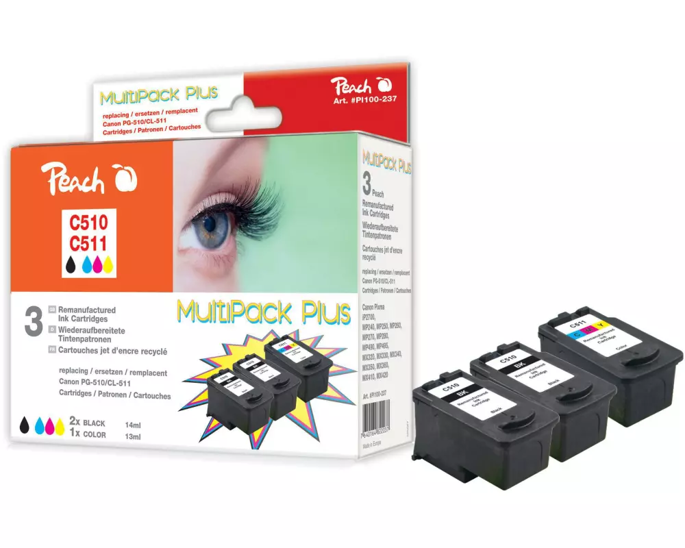 Peach Druckkopf Canon PG-510 / CL-511 C, M, Y, 2x BK