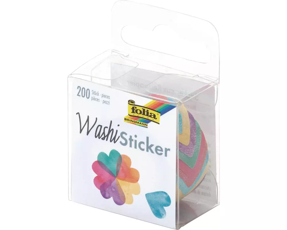 Folia Sticker auf Rolle Washi Herzen, 200 Sticker