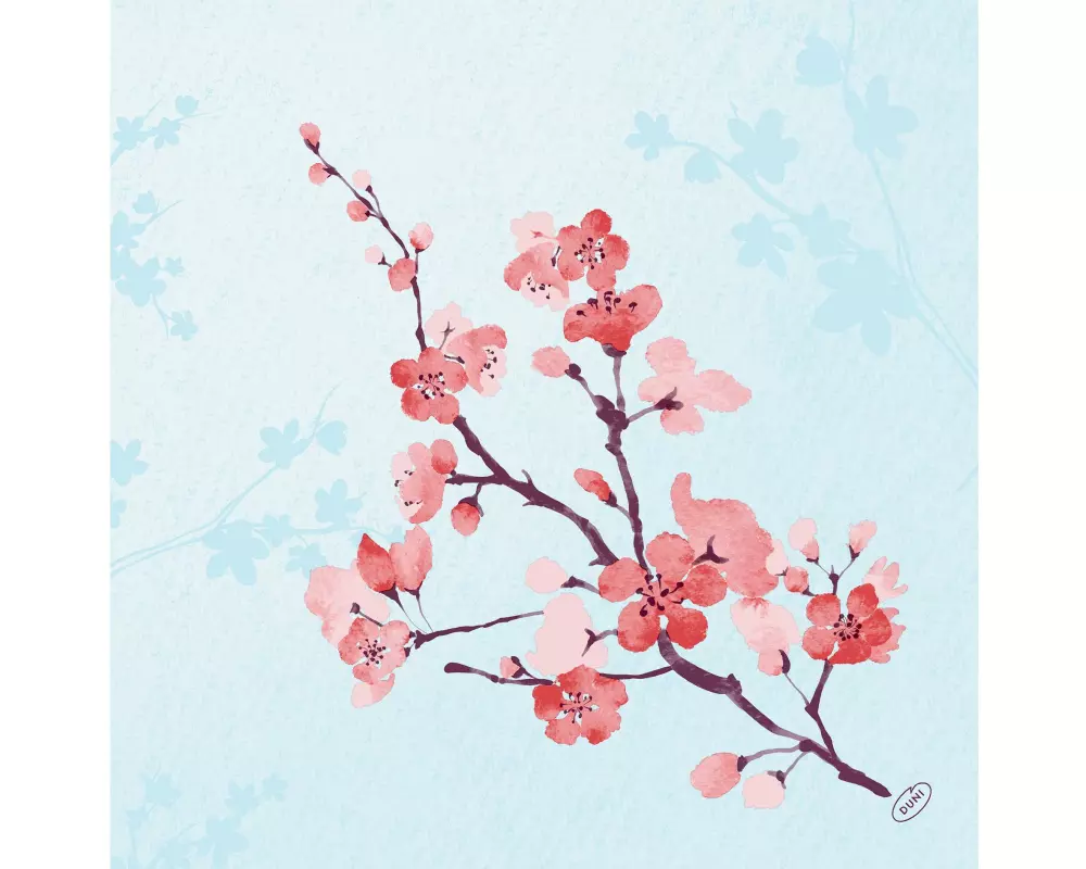 Duni Papierservietten Cherry Breeze 40 cm x 40 cm, 60 Stück