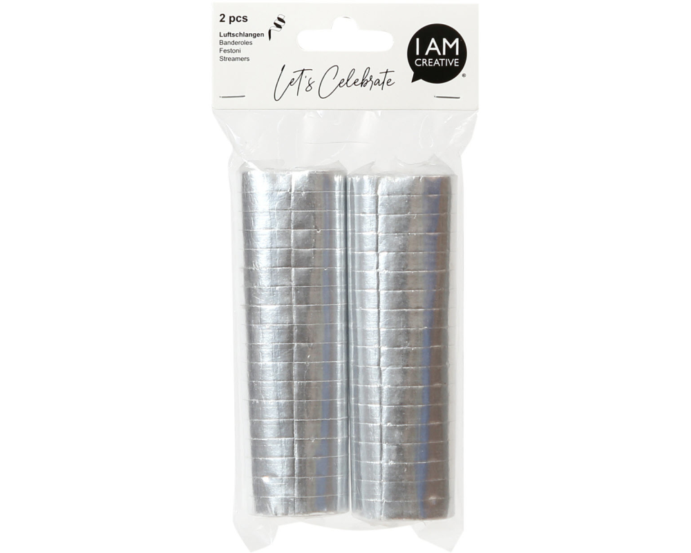 I AM CREATIVE Luftschlange, silber met. 6010.984 2 Stück