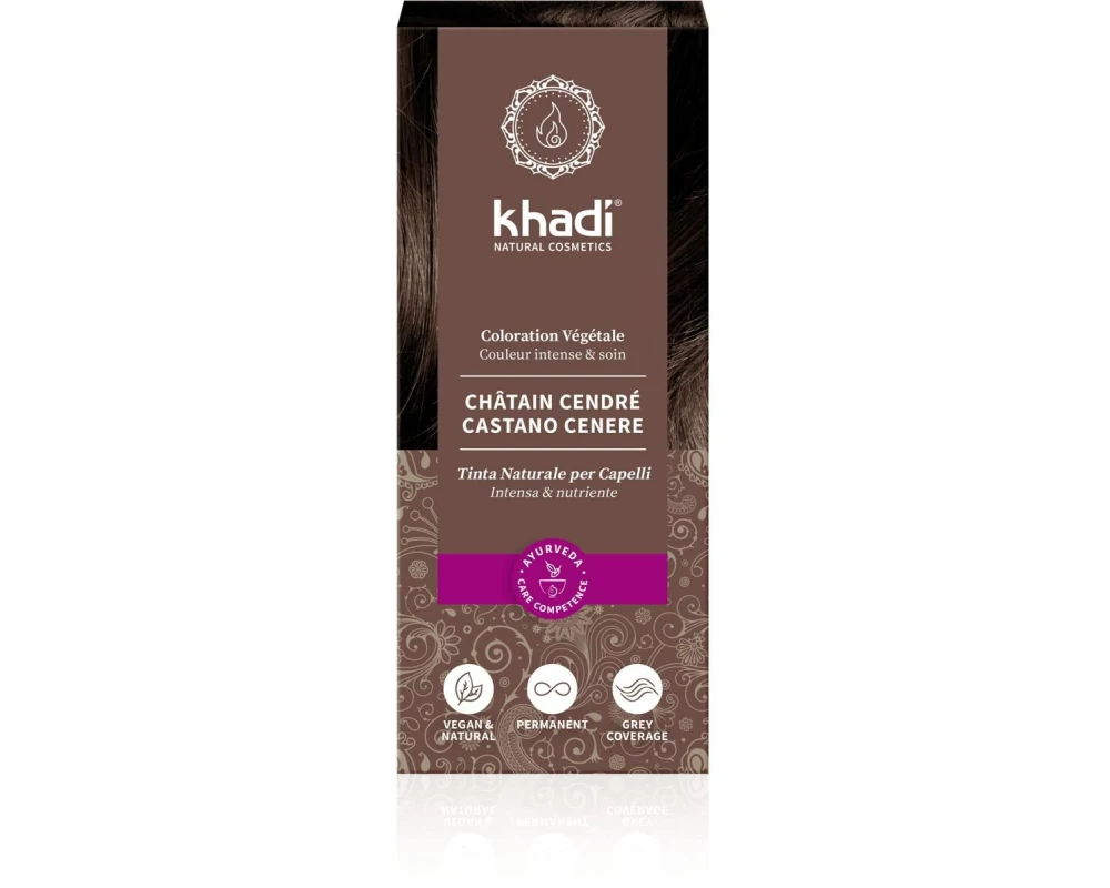 khadi Haarcoloration Pflanzenhaarfarbe Aschbraun