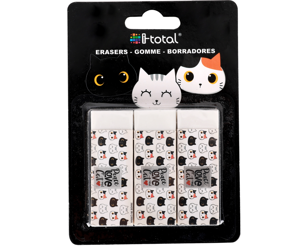 ROOST Radiergummi Cat XL1895 3 pcs. 2.2x1.2x6.2cm