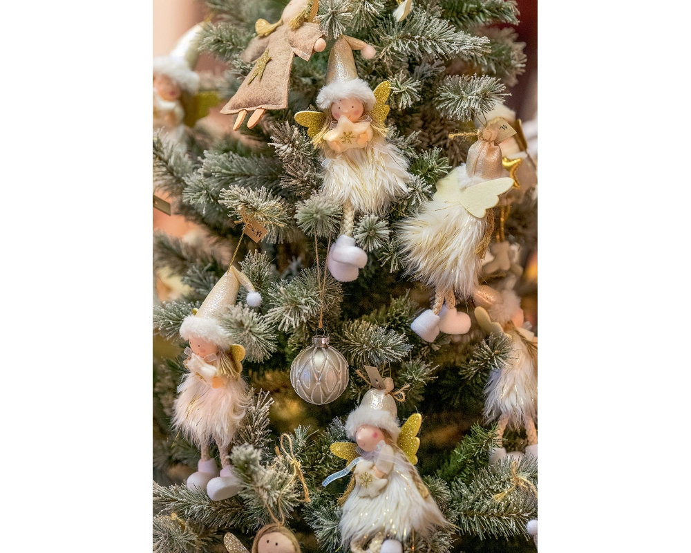 ART BULA Weihnachtskarte 12x17.5cm 12BU3530 Engel im Tannenbaum