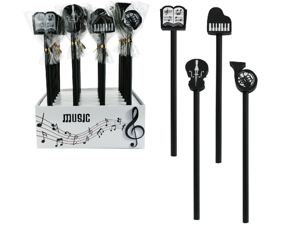 ROOST Bleistift mit Radierer MURE-001 Musical, assortiert