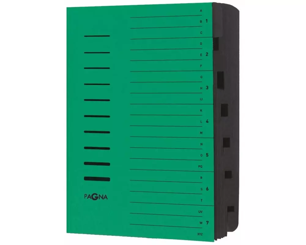 Pagna Ordnungsmappe A4 mit 7 Fächer, Grün
