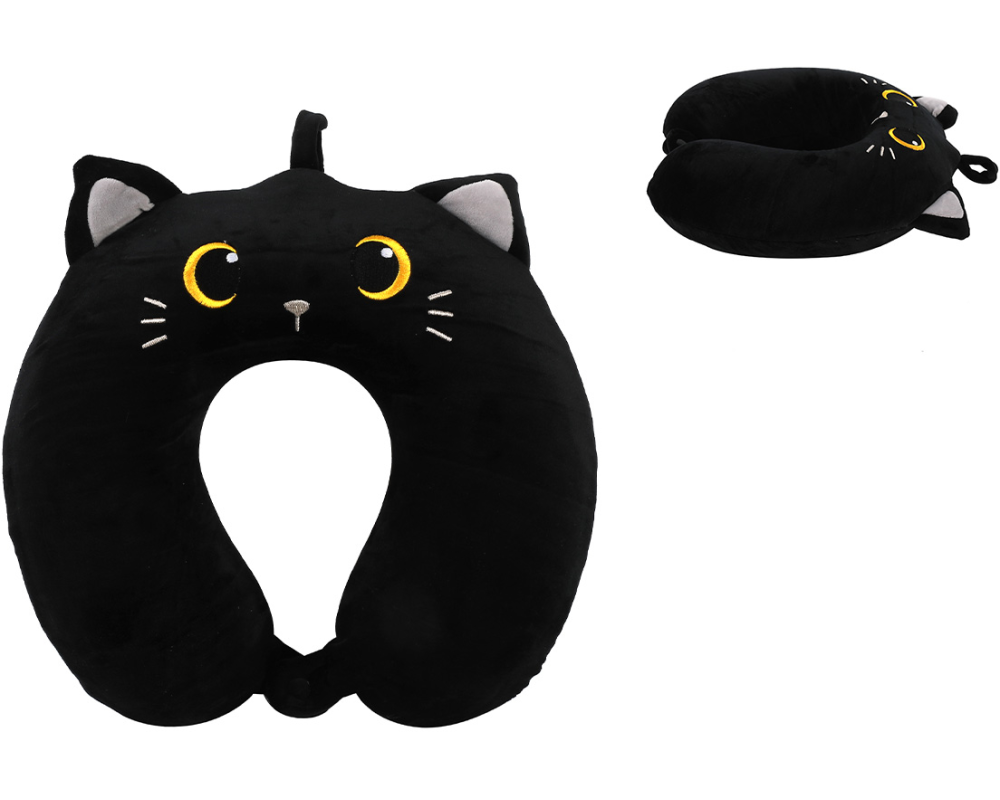 I-TOTAL Reisekissen 30x30x10cm XL2184A Cat black