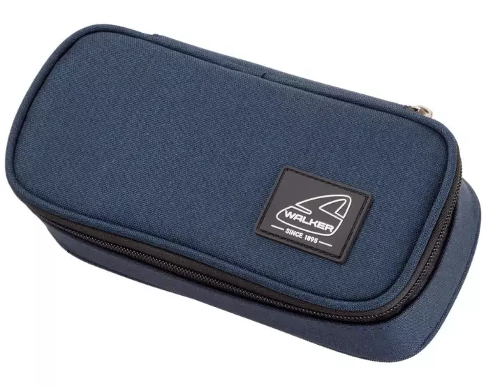 Walker Etui Pencil Box 21 x 10 x 6 cm, leer, Denim blue