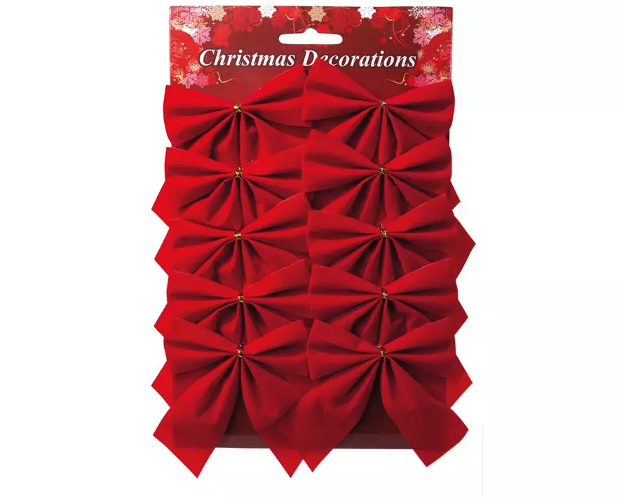 Dekomat AG Weihnachtsschmuck Schleife 9 cm, 10 Stück