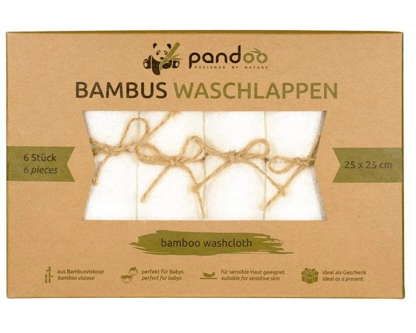 pandoo Bambus-Waschlappen Weiss