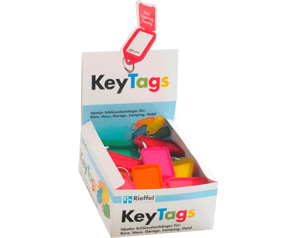 RIEFFEL SWITZERLAND Schlüsselschilder ass. KT 1050 STV 53x31mm 50 Stück