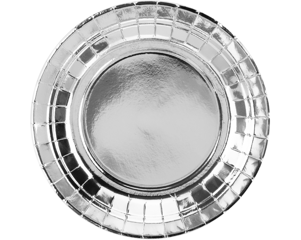 PARTYDECO Teller 18cm TPP35-018ME silber 6 Stück