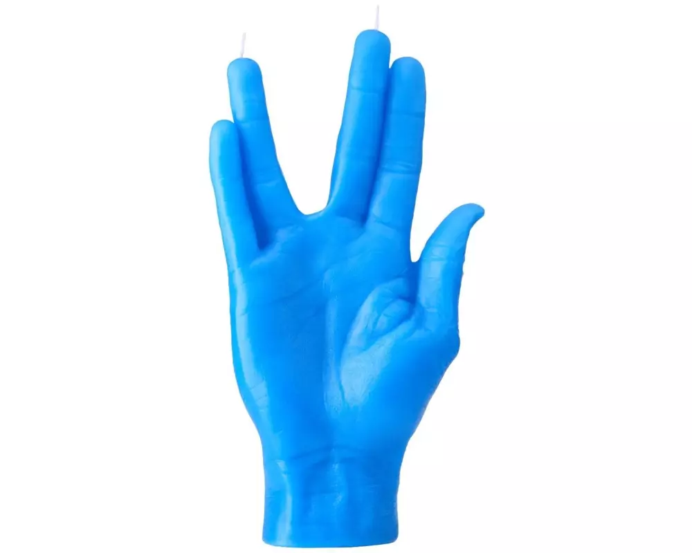 Mandatus Kerze Candle Hand LLAP, Blau
