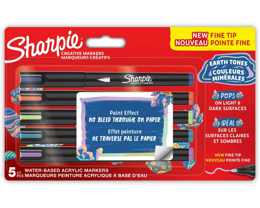 Sharpie Filzstift Acryl Earth Tones Fine Tip 5er-Set