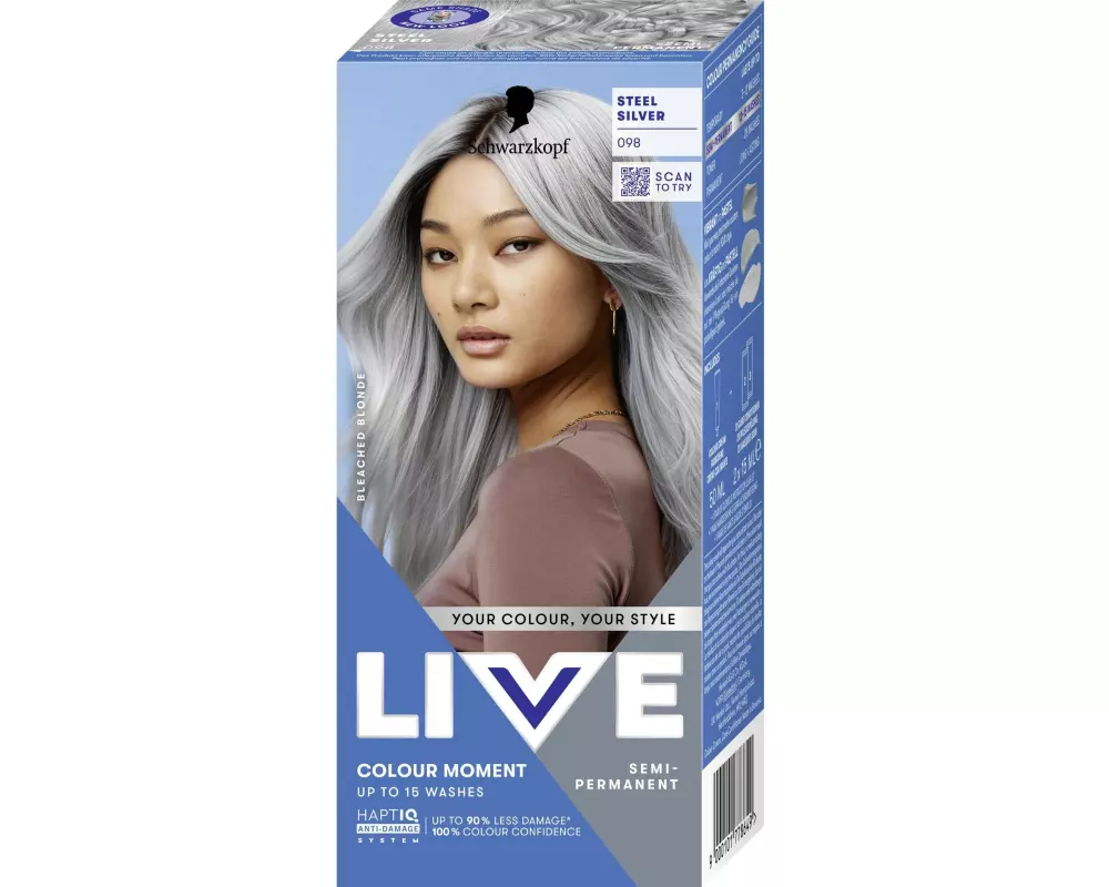 Schwarzkopf LIVE Haarcoloration Colour Moment 098 Steel Silver