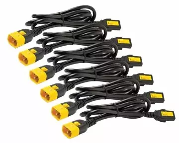APC Power Cord Kit (6 ea), Locking C13 to C14 Cord Length (0.6 meter), Extension Cable