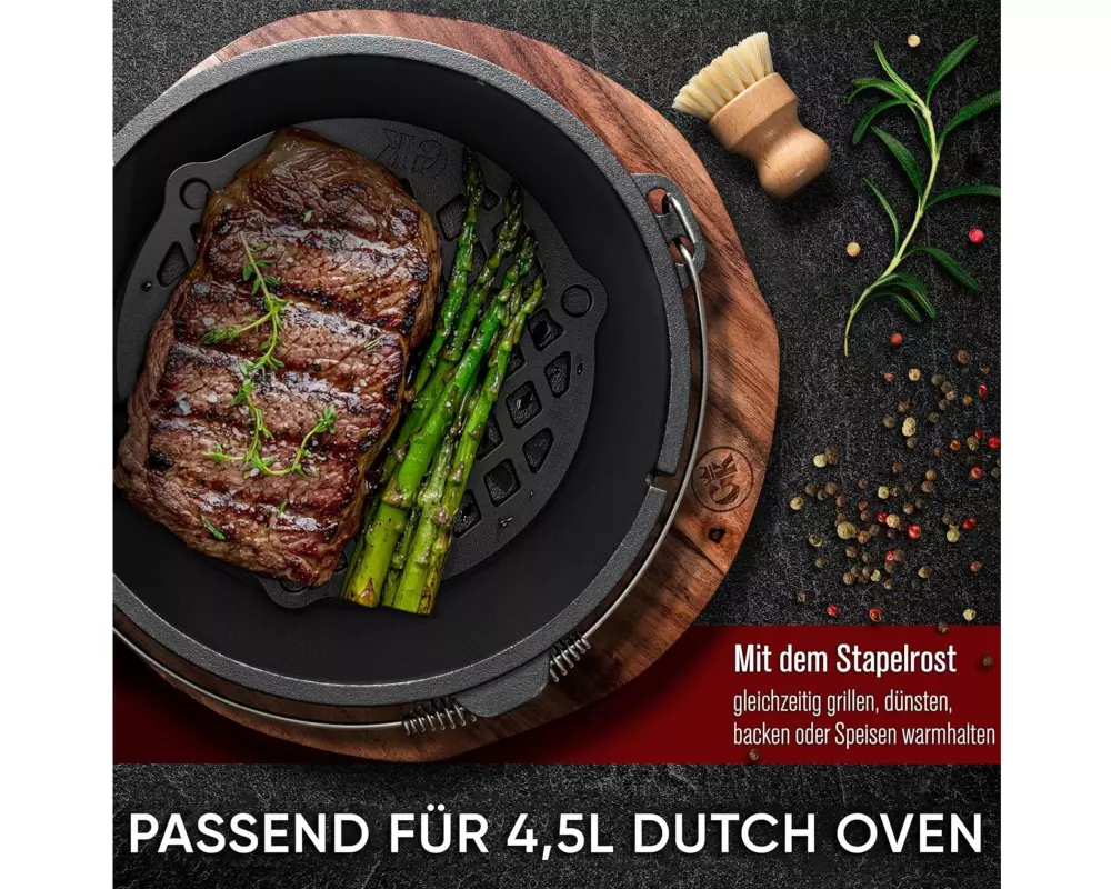 Gusskoenig Gusseisen Stapelrost für Dutch Oven 7 l