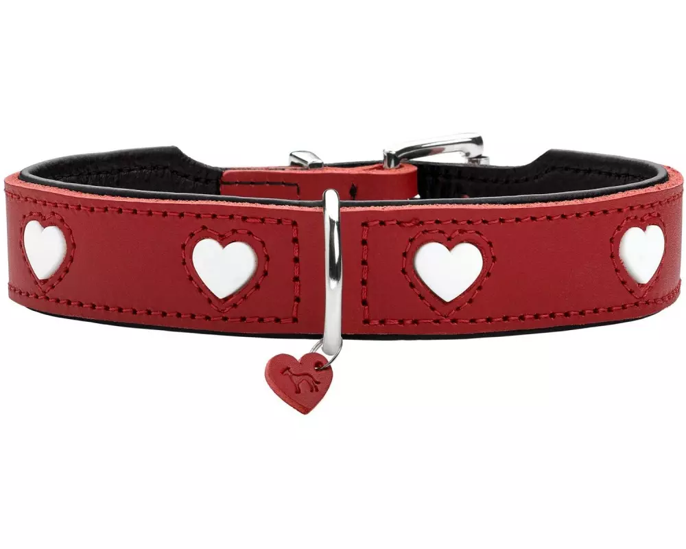 Hunter Halsband Love XS-S (37), Rot/Schwarz