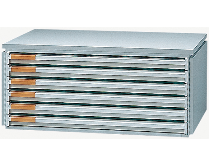 STYRO Schubladenbox 525x354x232mm 412206280 6 Fächer, styro-Stabil grau