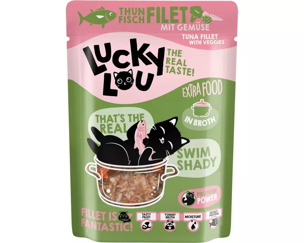 Lucky Lou Extra Food Thunfisch mit Gemüse in Sud, 70 g