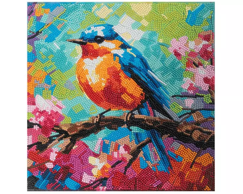 CRAFT Buddy Bastelset Spring Robin Crystal Art Kit 30 x 30 cm