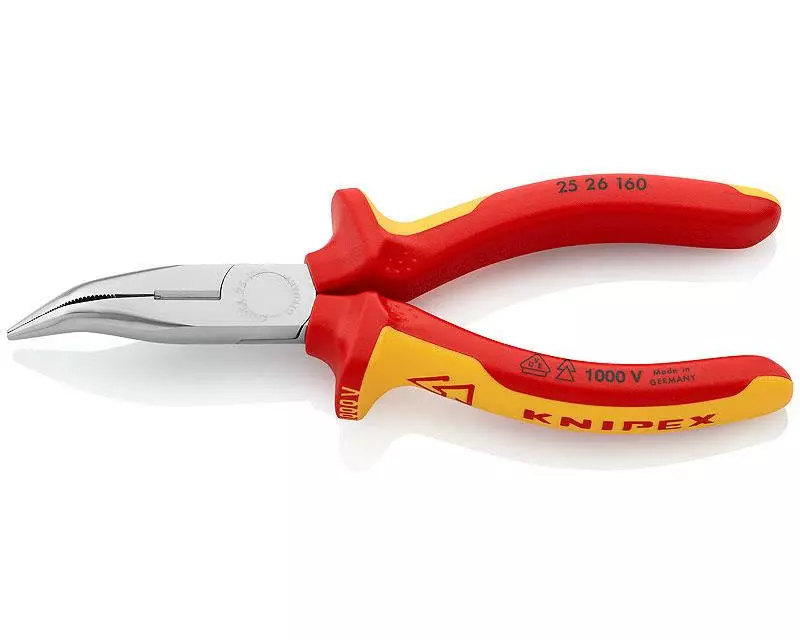 Knipex Flachrundzange 160mm/1000V/40° mit Schneide verchromt