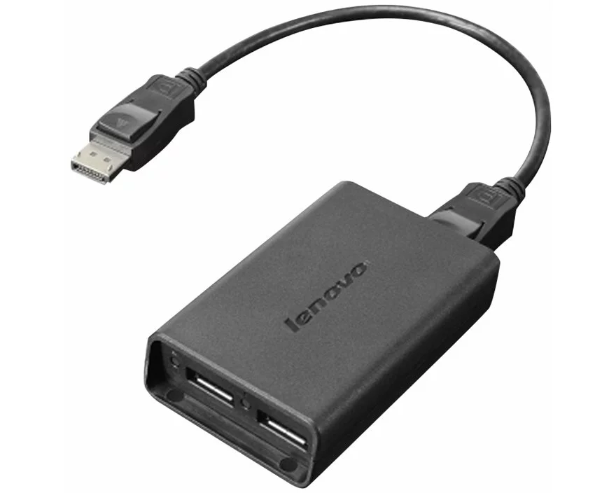 Lenovo Adapter, DisplayPort (M) to Dual-DisplayPort (F), 20cm, black