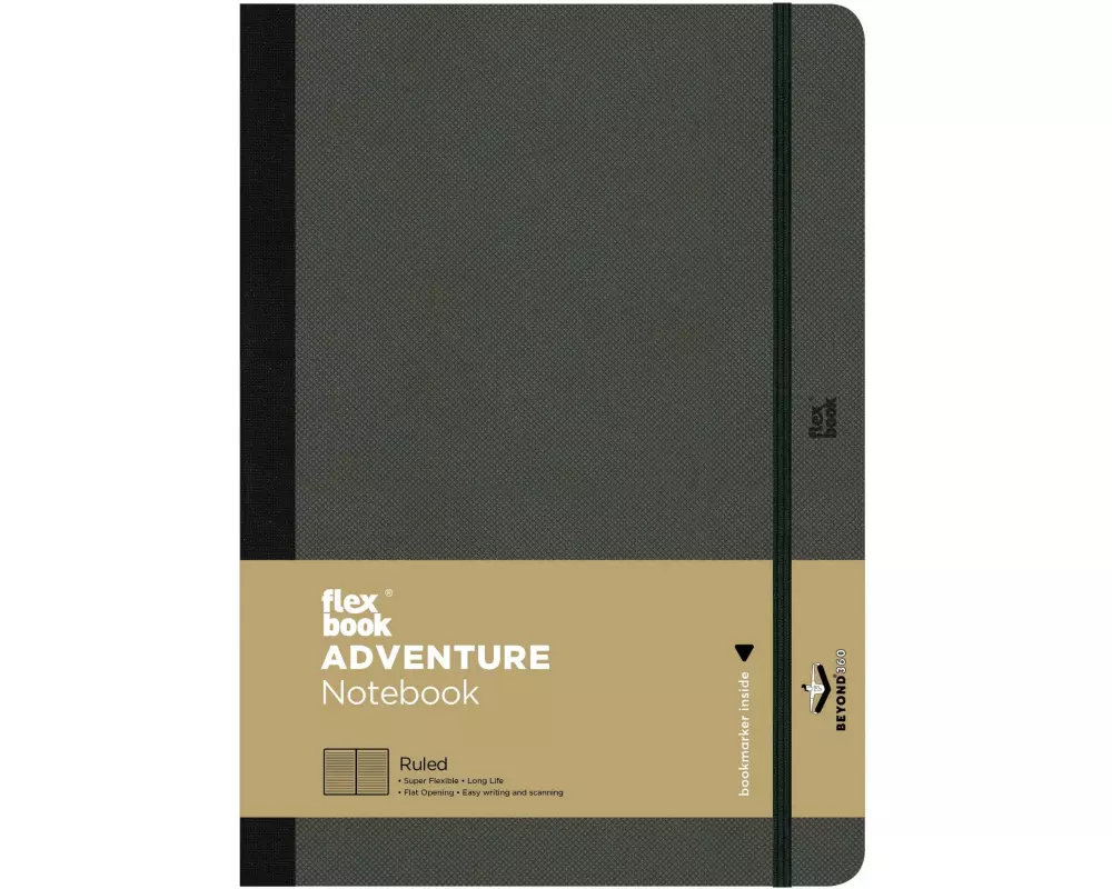 Flexbook Adventure Notebook 17 x 24 cm, Liniert, Off-Black