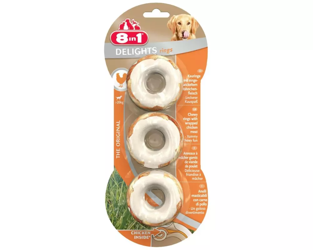 8in1 Kausnack Delights Chicken Rings, 3 Stk., 120 g
