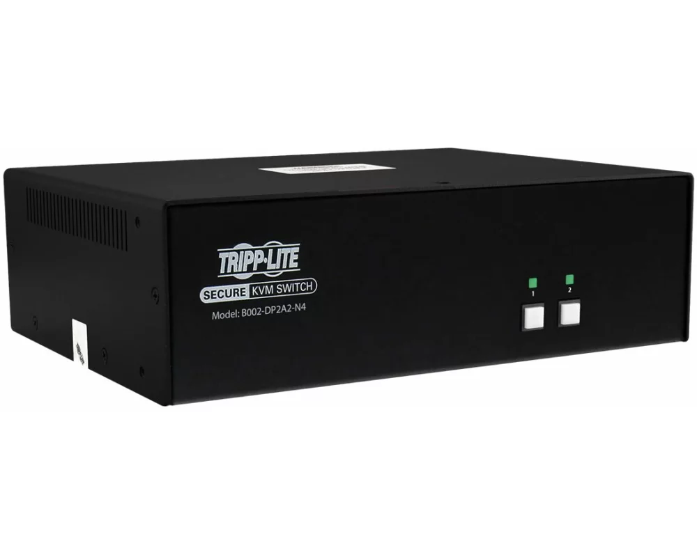 EATON TIPPLITE Secure KVM Switch, 2-Port Dual-Monitor, DisplayPort, 4K NIAP PP 3.0, Audio TAA