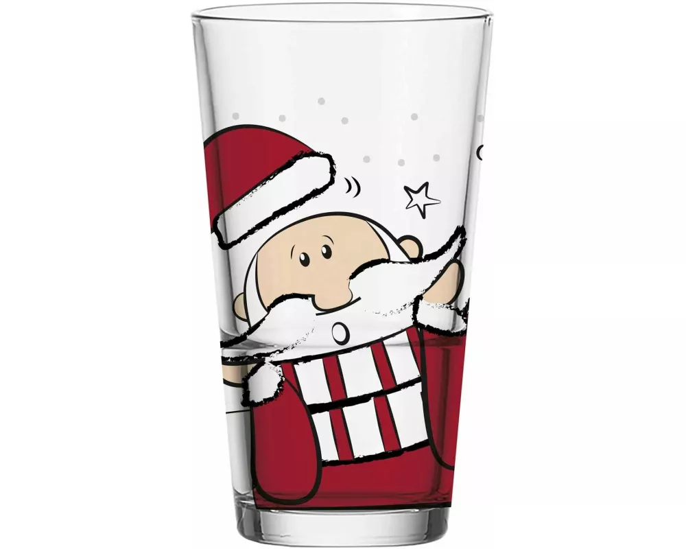 Leonardo Trinkglas Weihnachtsmann 6 x 330 ml, Transparent