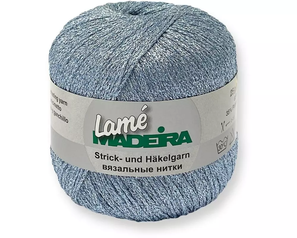 Madeira Häkel- und Strickgarn Lamé 25 g, 175 m, Hellblau