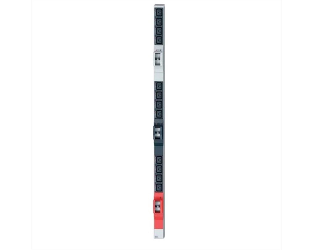 BACHMANN IT PDU ALU 1HE 12xC19 6xLeitungsschutzschalter Stecker CEE 3L+N+PE 32A rot