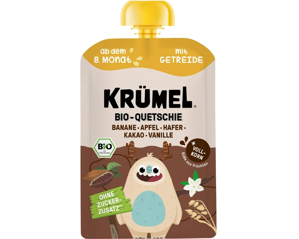 KRÜMEL Quetschie Kakao, Hafer, Vanille, Banane, Apfel 100 g