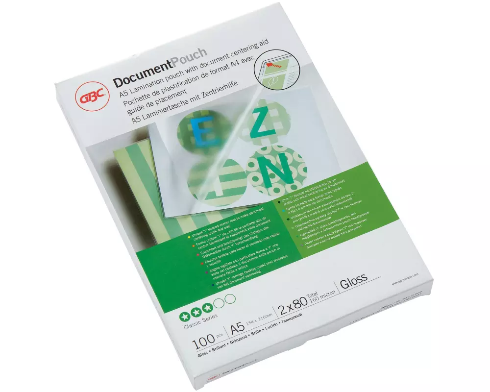 GBC Laminierfolie Premium A5, 80 µm, glänzend, 100 Stück