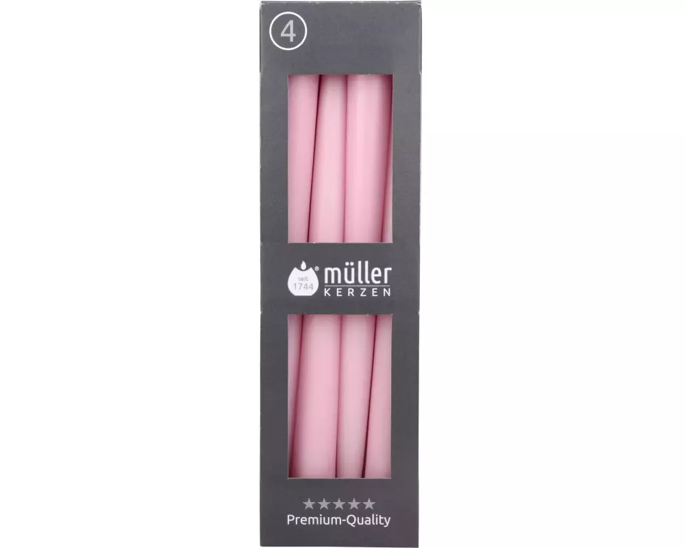müller Kerzen Etoilekerze 24.5 x 2.2 cm, Rosa, 4 Stück