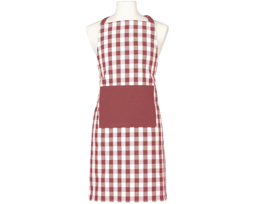 Ladelle Küchenschürze Eco Gingham 70 x 89 cm, Rot/Weiss